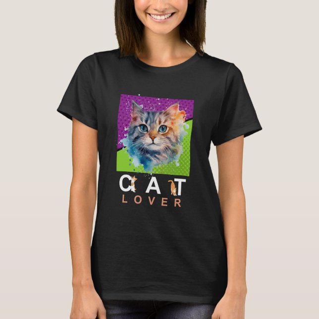 Camiseta Feminina Cat Lover T Shirt (Framsida)
