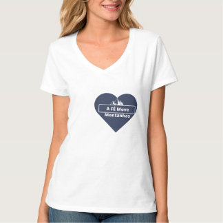 Camiseta Feminina Coração Fé T Shirt