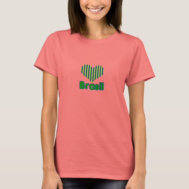 Camiseta Feminina I love Brasil Tee Shirt (Framsida)