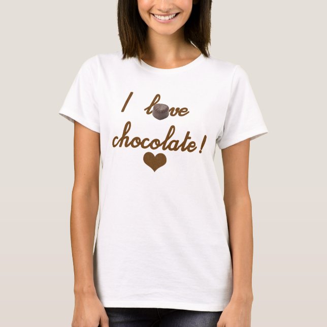Camiseta Feminina I love chocolate T Shirt (Framsida)