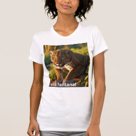 Camiseta feminina justa Bella+Canvas Onça Pintada T Shirt