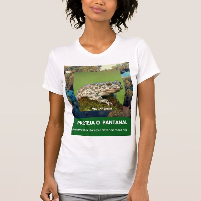 Camiseta feminina justa Bella+Canvas Via Pantanal  T Shirt (Framsida)