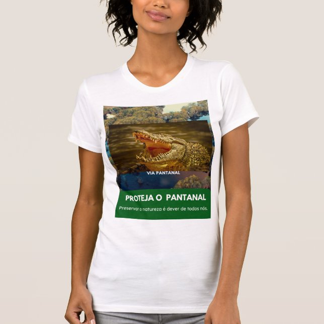 Camiseta feminina justa Bella+Canvas Via Pantanal T Shirt (Framsida)