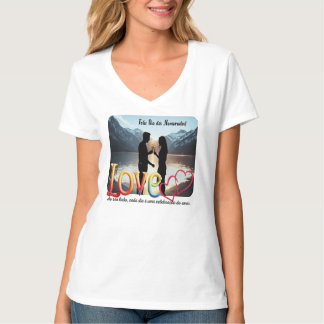 Camiseta feminina justa, namorados t shirt