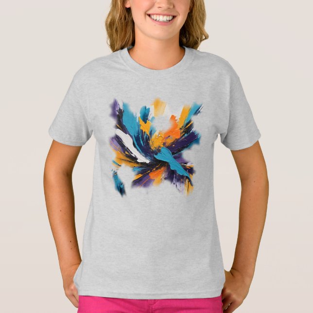 Camiseta Feminina Juvenil Básica Arte Expressão-2 T Shirt (Framsida)