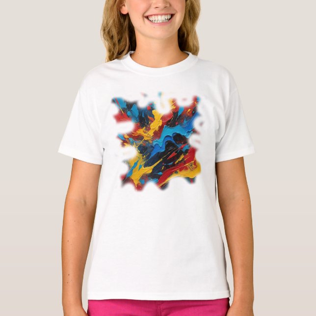 Camiseta Feminina Juvenil Básica Arte Expressão T Shirt (Framsida)