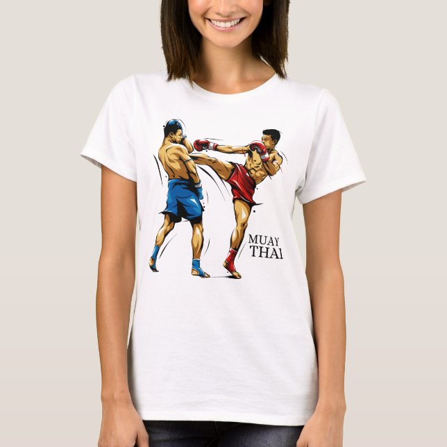 Camiseta Feminina Muay Thai / Boxe Tailandês T Shirt (Framsida)