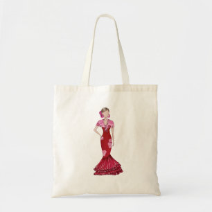 Camiseta Flamenca con traje rojo y mantón Tygkasse
