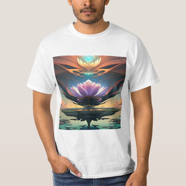 Camiseta flor de lotus roxa t shirt (Framsida)