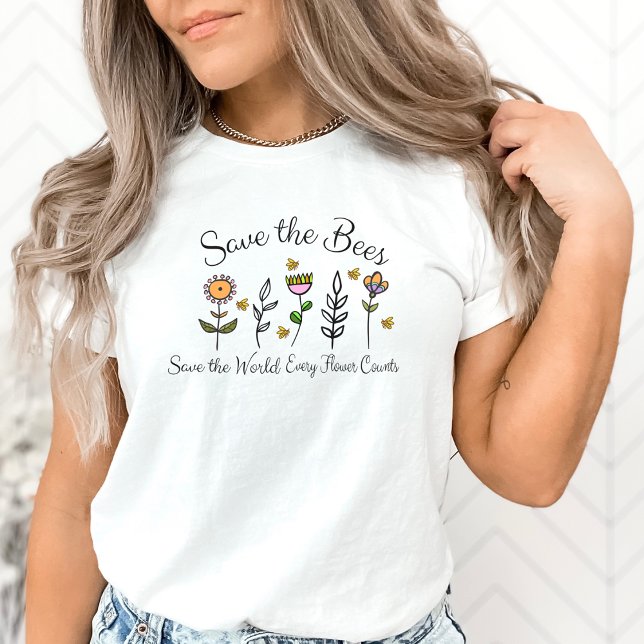 Camiseta Floral T-shirt "Save the Bees,  (Skapare uppladdad)