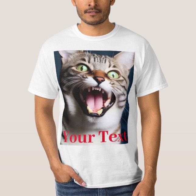 Camiseta Foto personalizado Y Texto Personalizado T Shirt (Framsida)