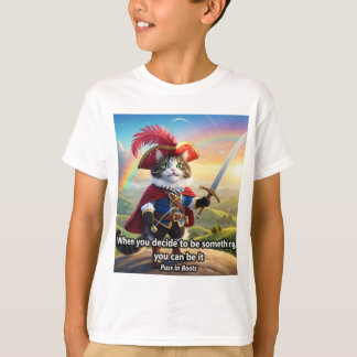 Camiseta Frase Infantil de El Gato con Botas T Shirt