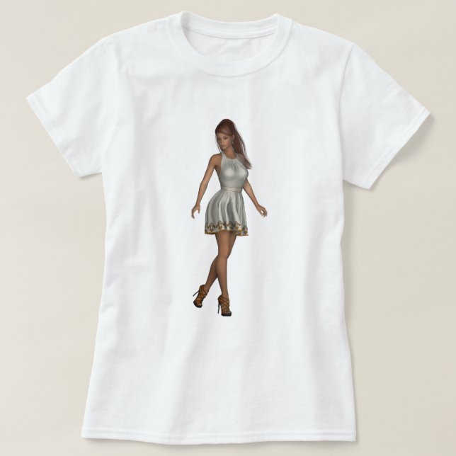 Camiseta garota da moda t shirt (Design framsida)