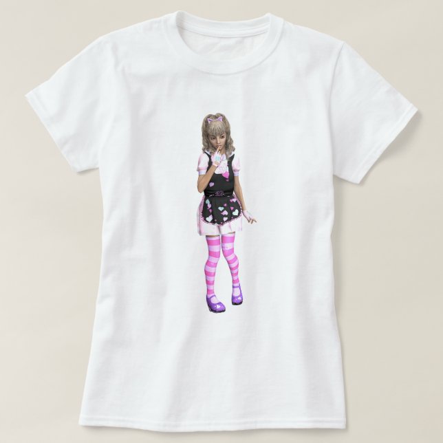 Camiseta garota pensando t shirt (Design framsida)