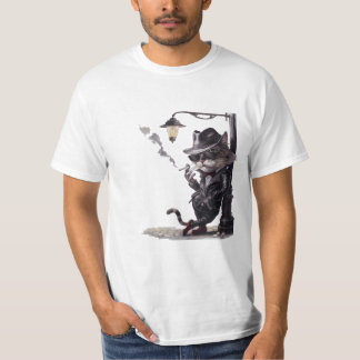 camiseta Gato fumador estilo noir T Shirt