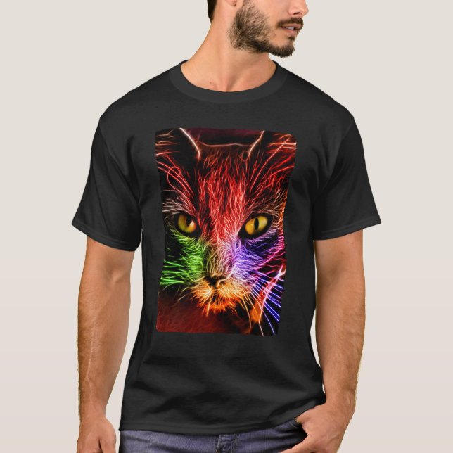 Camiseta Graffiti Gato Neon T Shirt (Framsida)