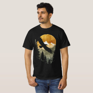 camiseta imagen águila recortada sobre paisaje t shirt