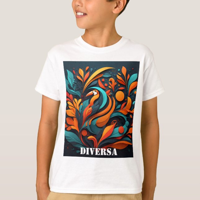 Camiseta Infantil Arte Simbólico de Naturaleza T Shirt (Framsida)