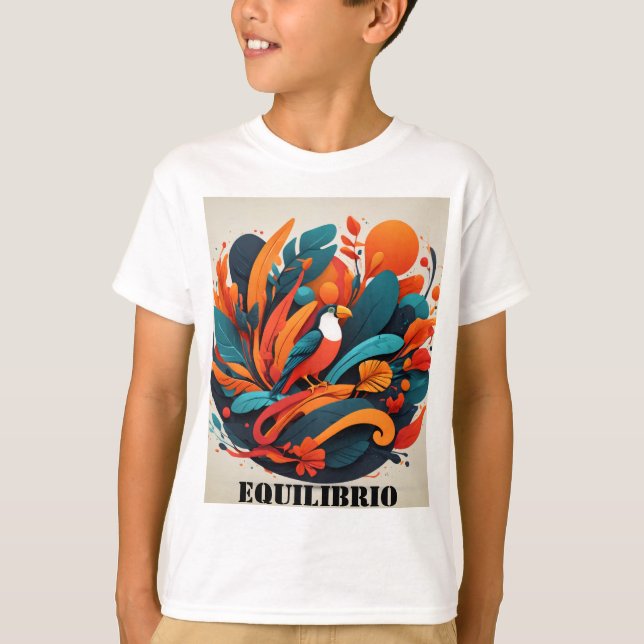 Camiseta Infantil Arte Simbólico Equilibrio T Shirt (Framsida)