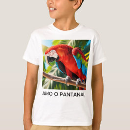 Camiseta Infantil Básica Arara Vermelha T Shirt