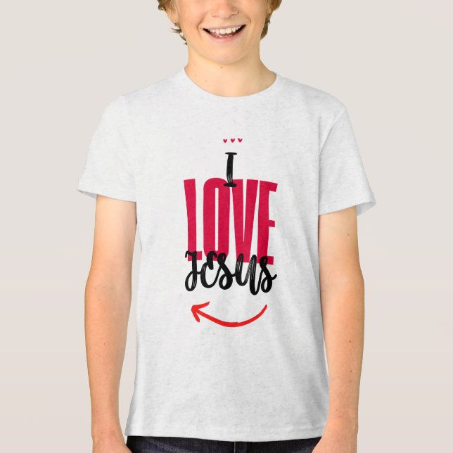 Camiseta Infantil Básica I Love Jesus T Shirt (Framsida)