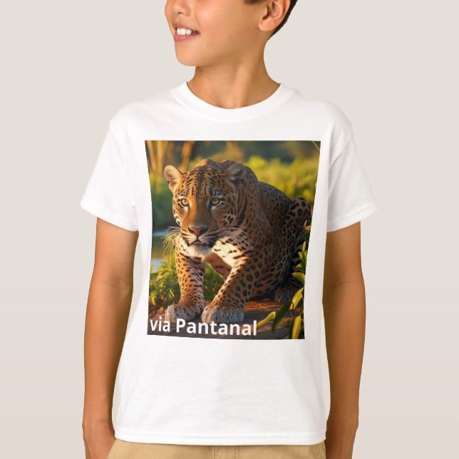 Camiseta Infantil Básica Onça Pintada T Shirt (Framsida)