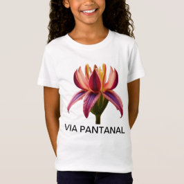 Camiseta Infantil Feminina em Jersey Fina Flor T Shirt