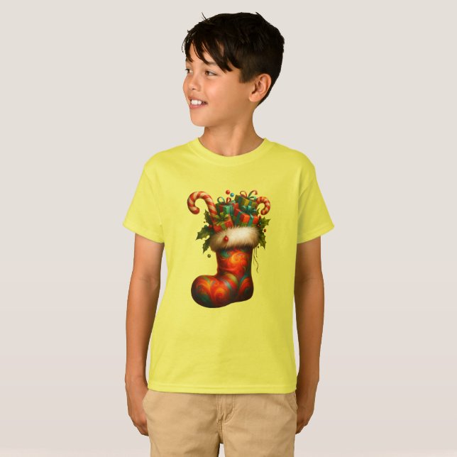 Camiseta Infantil Meia Natalina Maravilhosa T Shirt (Hel framsida)