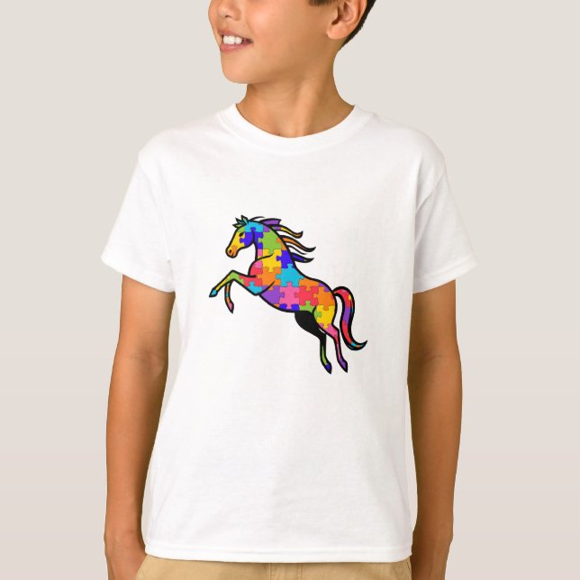 Camiseta Infantil Quebra-Cabeça - Cavalo T Shirt (Framsida)