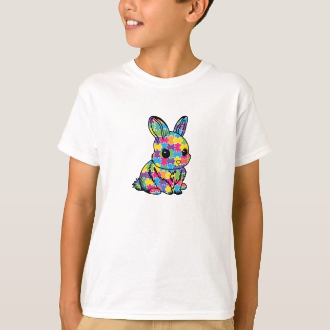 Camiseta Infantil Quebra-Cabeça - Coelho T Shirt (Framsida)