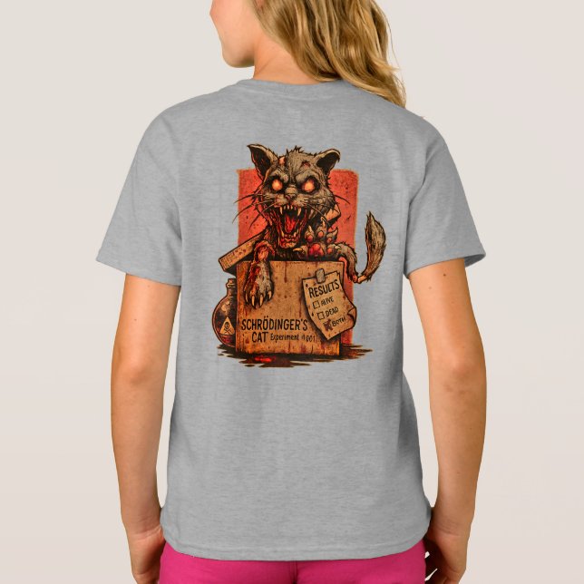 Camiseta Infantil Schrodinger's Zombie Cat - Back T Shirt (Baksida)