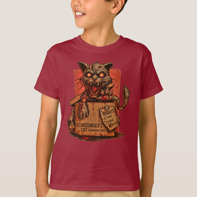 Camiseta Infantil Schrodinger's Zombie Cat - Front T Shirt (Framsida)