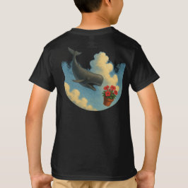 Camiseta Infantil Whale & Bowl Of Petunias - Back T Shirt