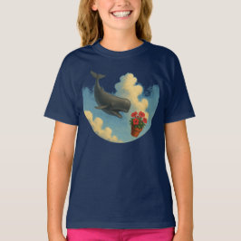 Camiseta Infantil Whale & Bowl Of Petunias - Front T Shirt
