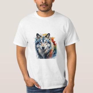  camiseta   lobo animal,forte t shirt