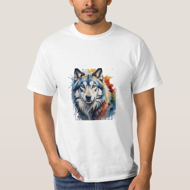  camiseta   lobo animal,forte t shirt (Framsida)