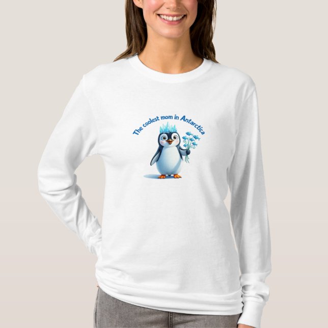 Camiseta mamá pingüina t shirt (Framsida)