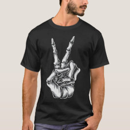 Camiseta Mão Caveira Paz e Amor T Shirt