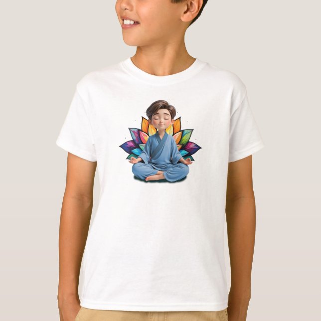 Camiseta Masc Infantil Básica Meditação-2 T Shirt (Framsida)