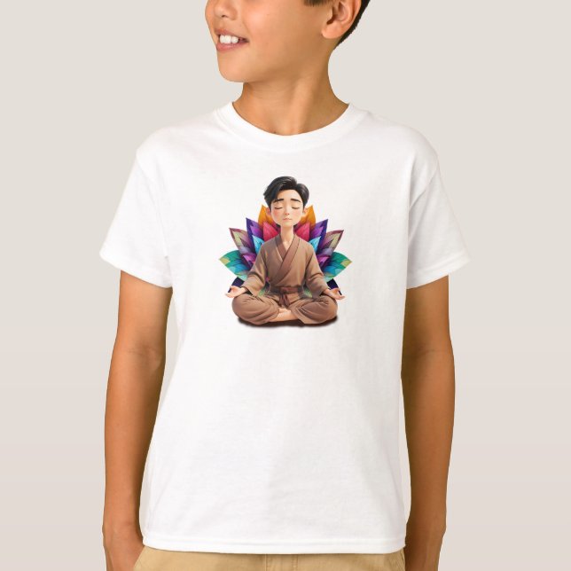 Camiseta Masc Infantil Básica Meditação-3 T Shirt (Framsida)