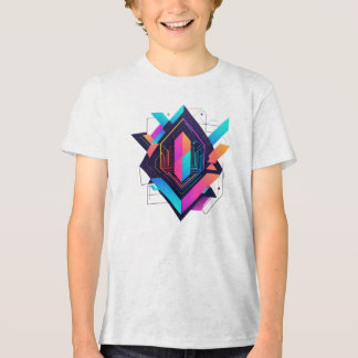 Camiseta Masc Juvenil Básica Abstrato Futurista-3 T Shirt