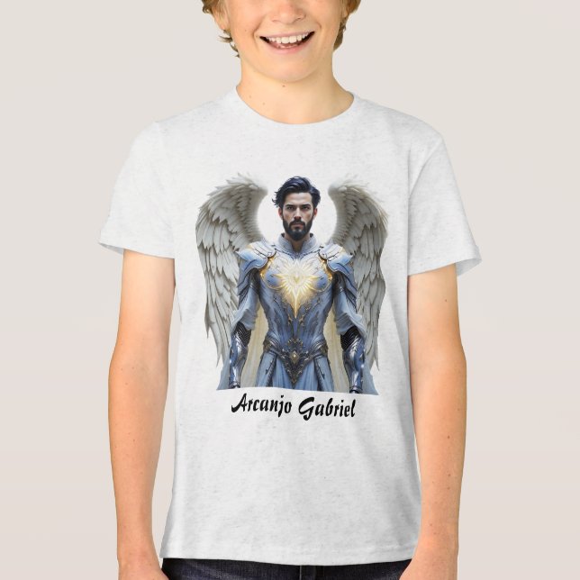 Camiseta Masc Juvenil Básica Arcanjo Gabriel T Shirt (Framsida)