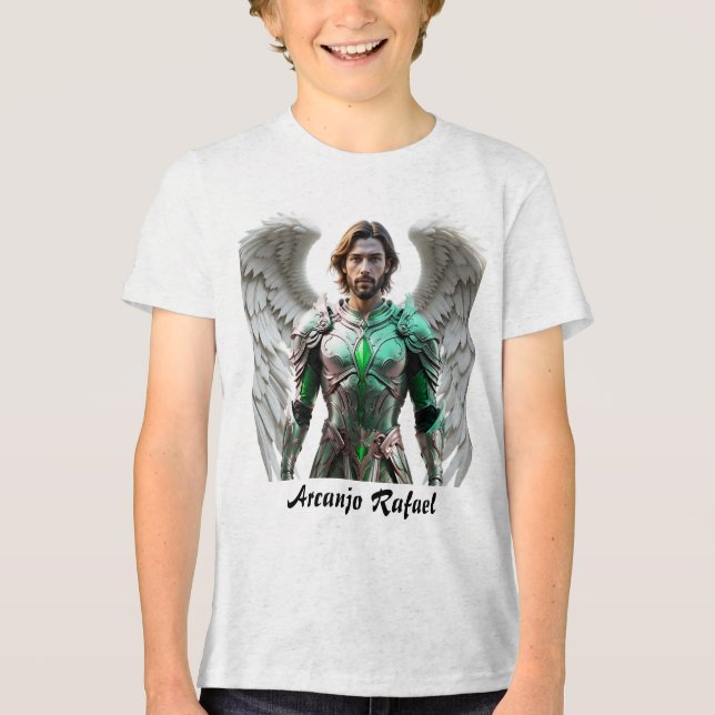 Camiseta Masc Juvenil Básica Arcanjo Rafael T Shirt (Framsida)