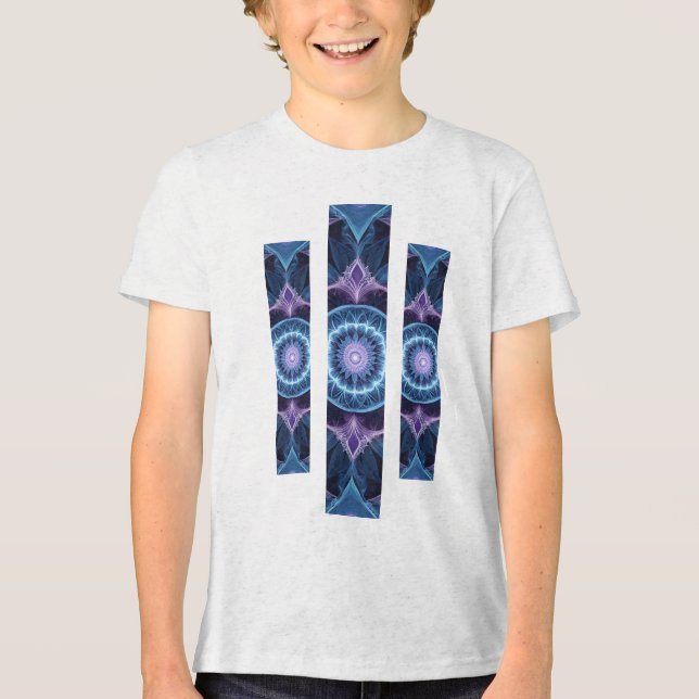 Camiseta Masc Juvenil Básica Fractal Geometrico-1 T Shirt (Framsida)