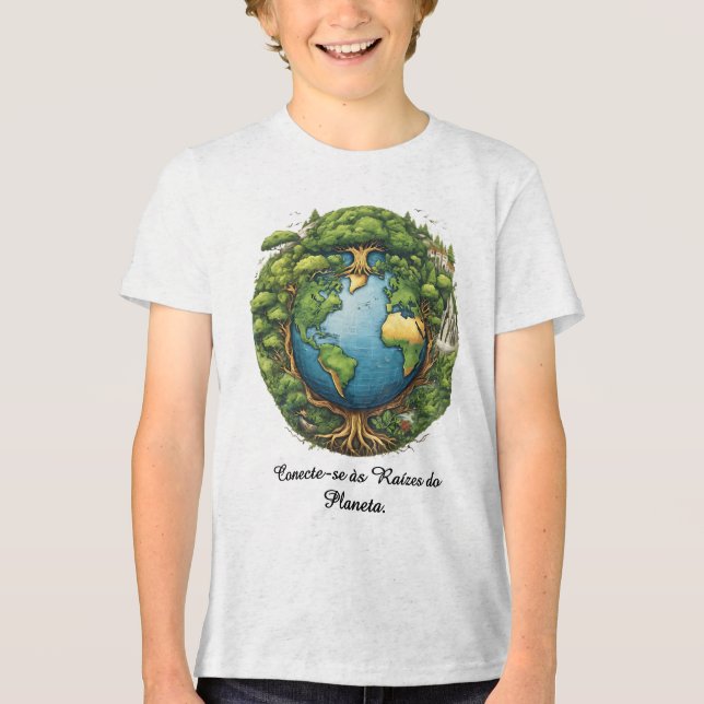 Camiseta Masc Juvenil Básica Raízes do Mundo-1   T Shirt (Framsida)