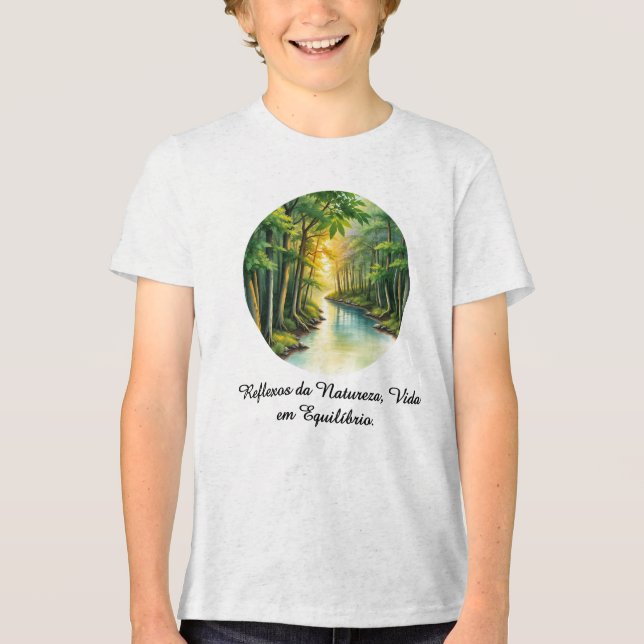 Camiseta Masc Juvenil Básica Reflexos da Terra-2  T Shirt (Framsida)