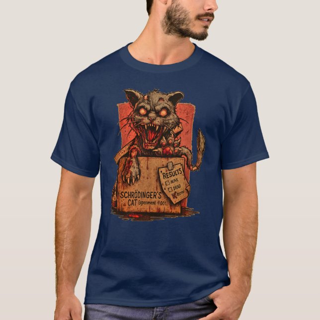 Camiseta Masc. Schrodinger's Zombie Cat - Front T Shirt (Framsida)