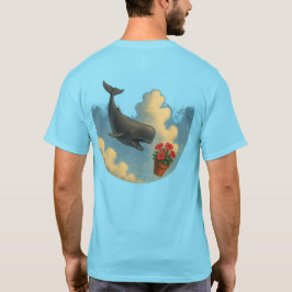 Camiseta Masc. Whale And Bowl Of Petunias - Back T Shirt
