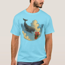 Camiseta Masc. Whale And Bowl Of Petunias - Front T Shirt