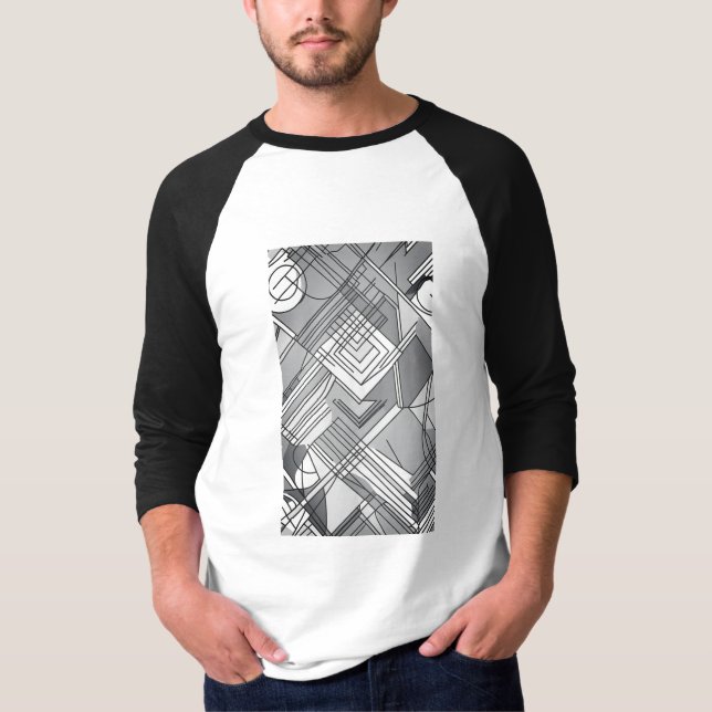 Camiseta Masculina Abstrato Manga Raglan 3/4 T Shirt (Framsida)